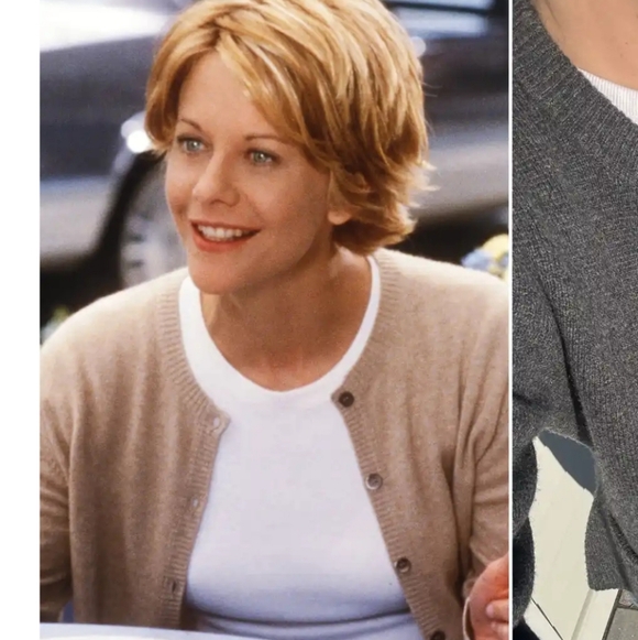 Vintage Liz Claiborne Tan Lace Knit Large Cardigan Meg Ryan 90s - Picture 9 of 10